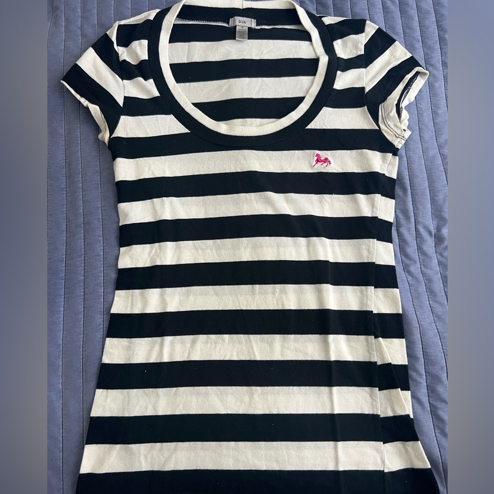 Diva Black and White T-Shirt for Woman